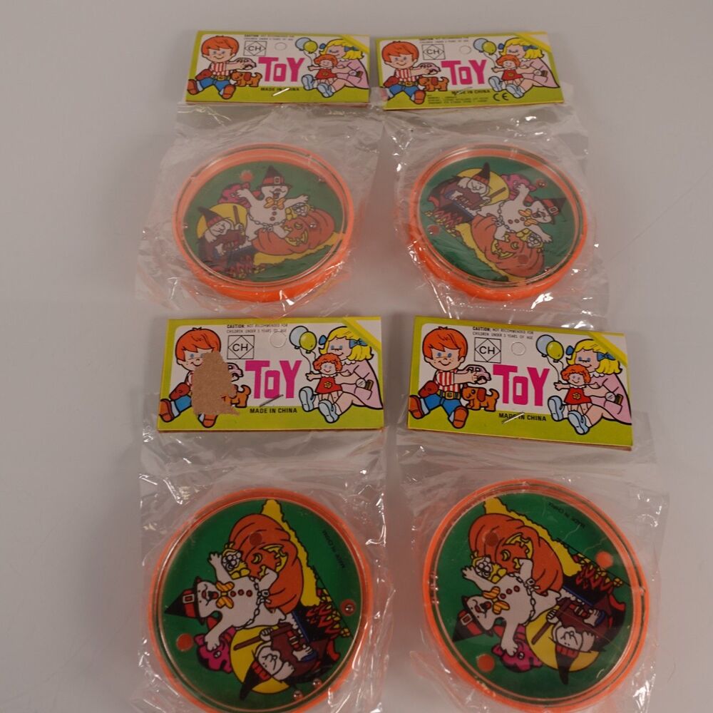 Lot of 4 Dime Store Dexterity Puzzle Toys Halloween Plastic New Old Stock - NIP